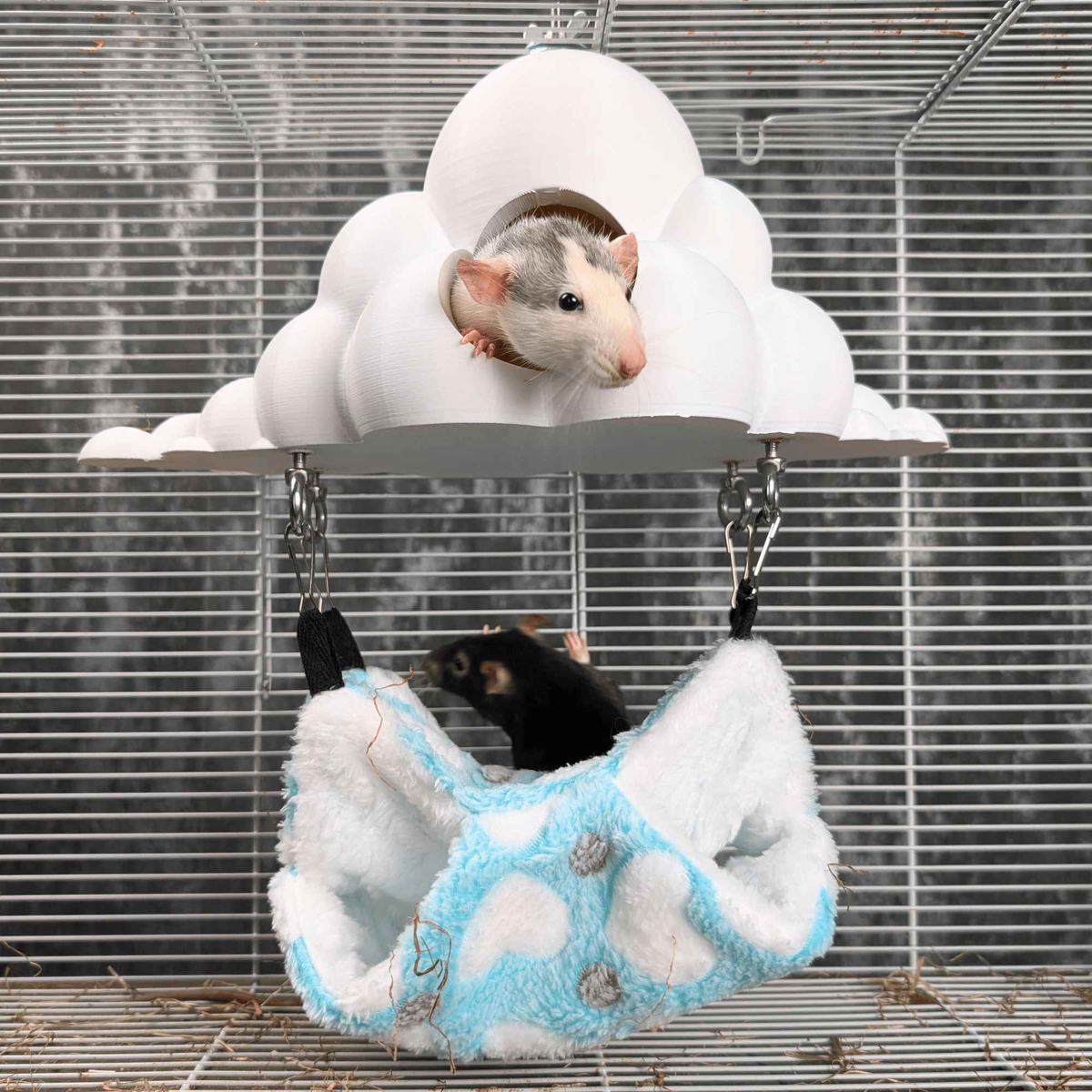 Cloud Hideaway Pet Hammock side view showing interior