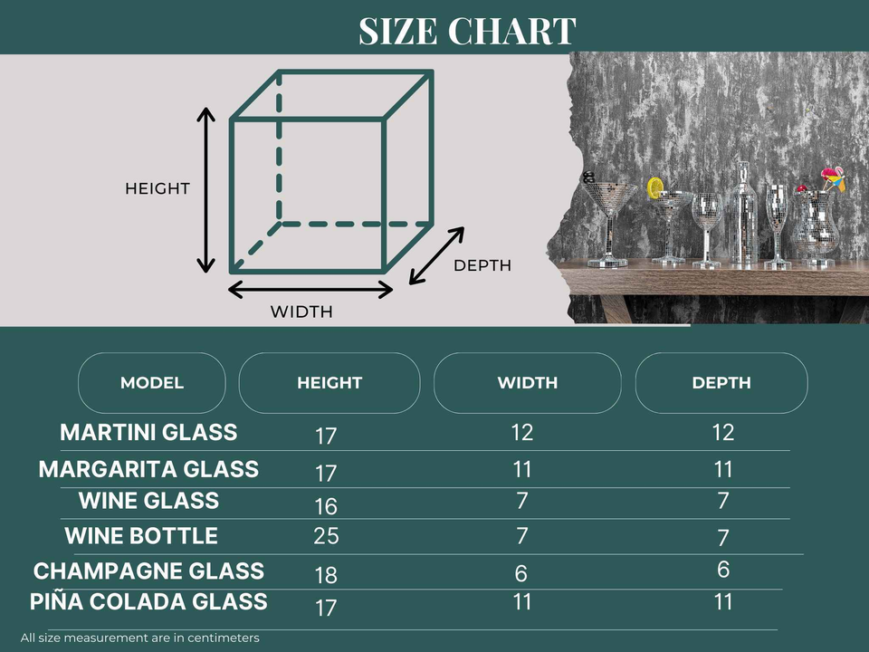 Disco Ball Cocktail Glassware Set — decorative detail — mirror tile