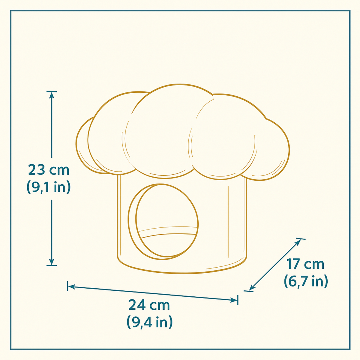 Chef Hat Rat Hide & Bed additional angle showing colour accuracy
