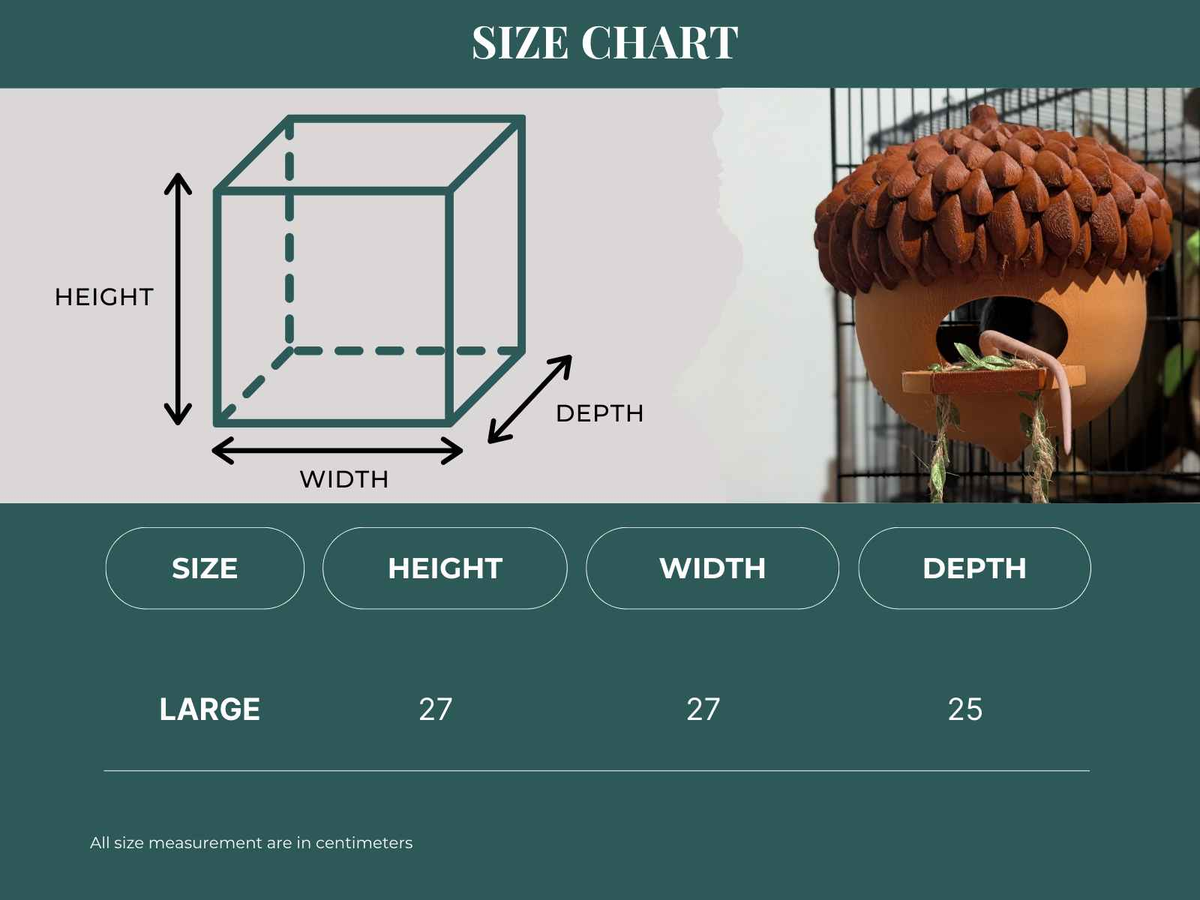 Personalized Acorn Rat Hideaway Lodge size reference with hand for scale