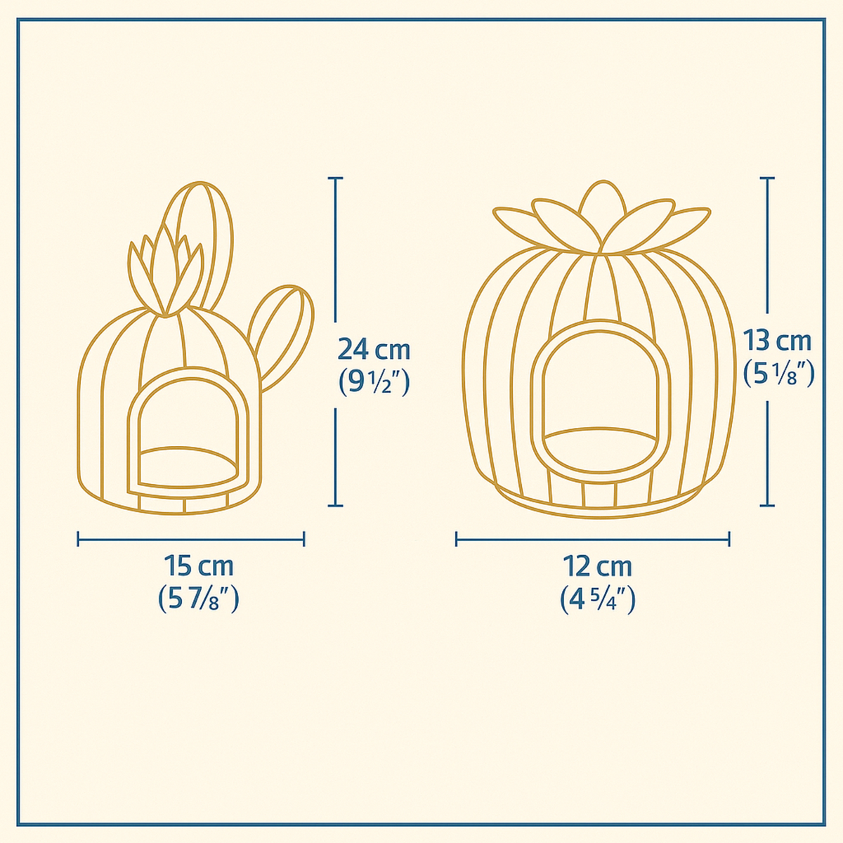 Cactus Rat House & Pet Bed size reference with hand for scale