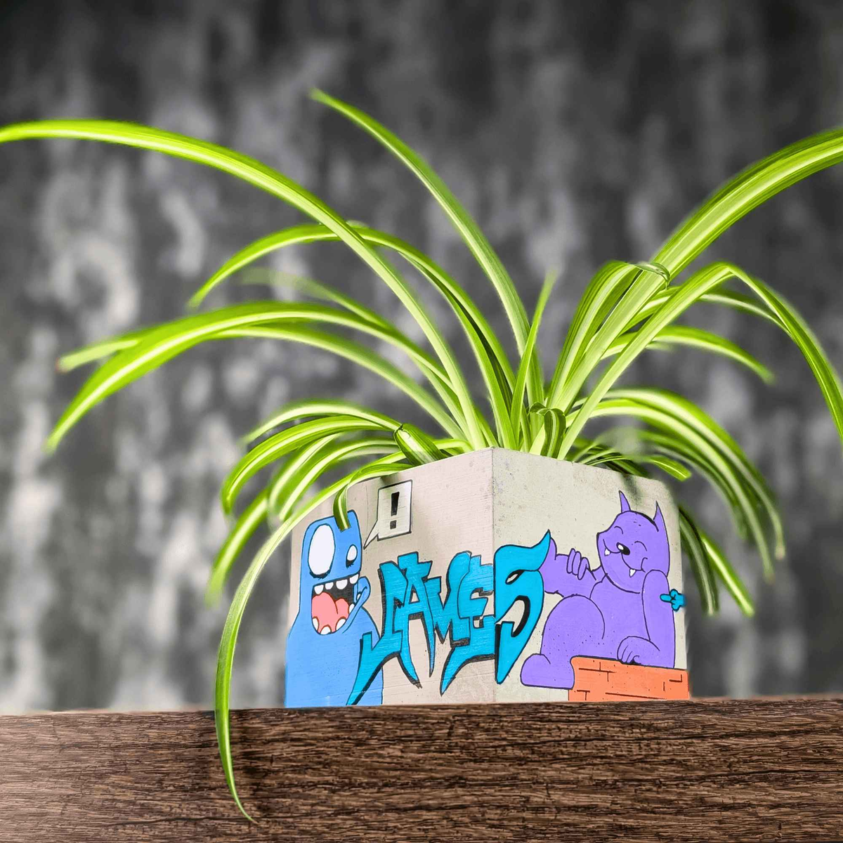 Custom Graffiti Building Planter