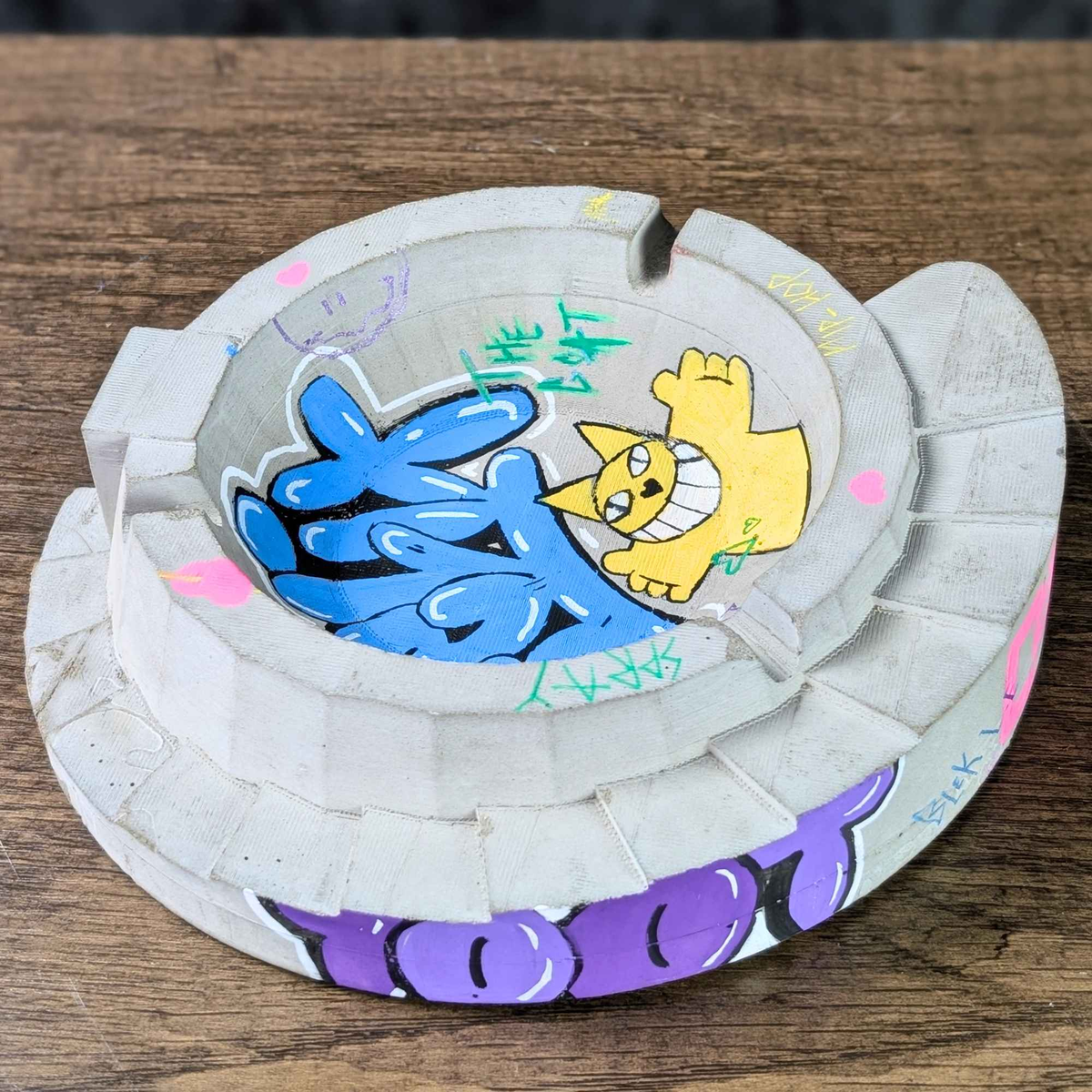 Custom Graffiti Concrete Ashtray