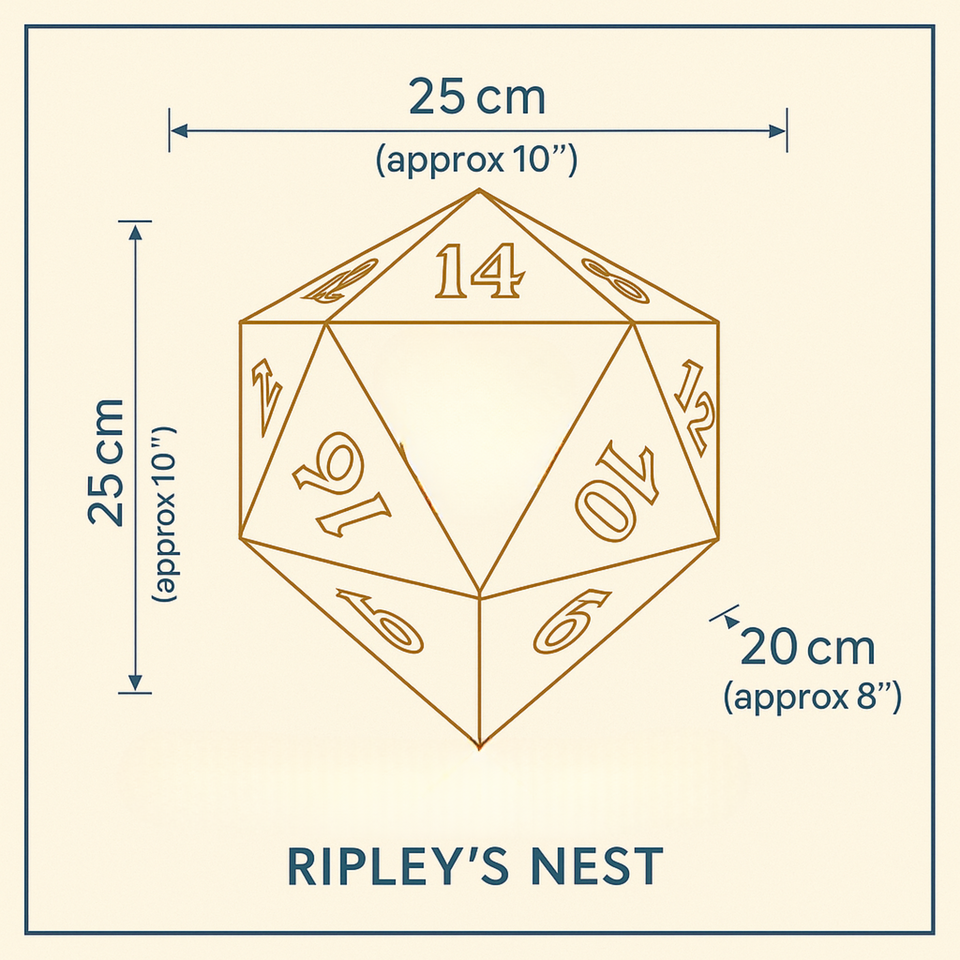 D20 Dice Rat Hide side profile view