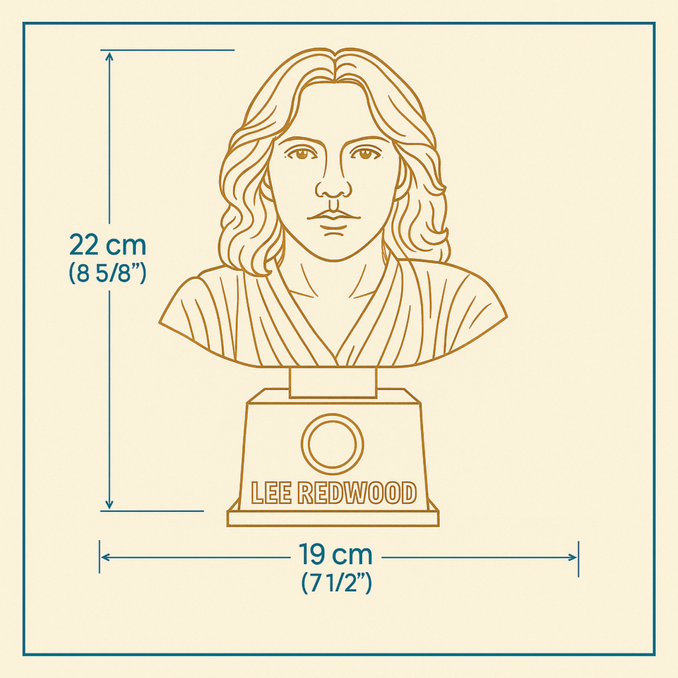 Personalised Gold Bust Trophy texture and surface detail