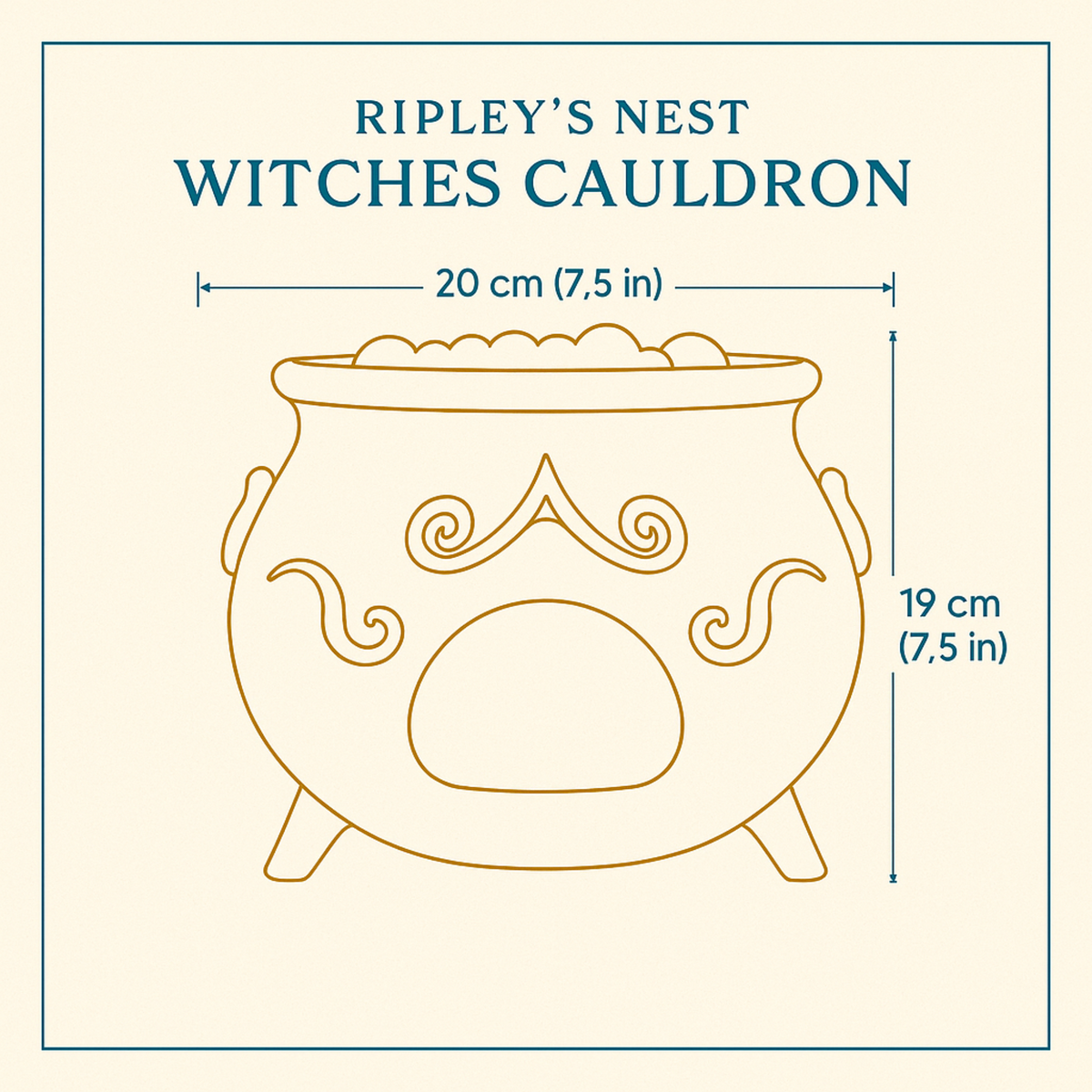 Rat Hide Witch Cauldron styled in home setting