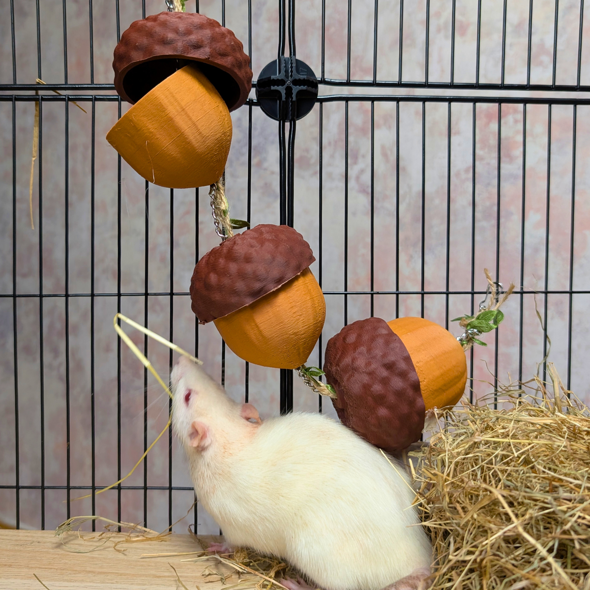 Cute Rat Toy Foraging Garland displayed alongside complementary pieces
