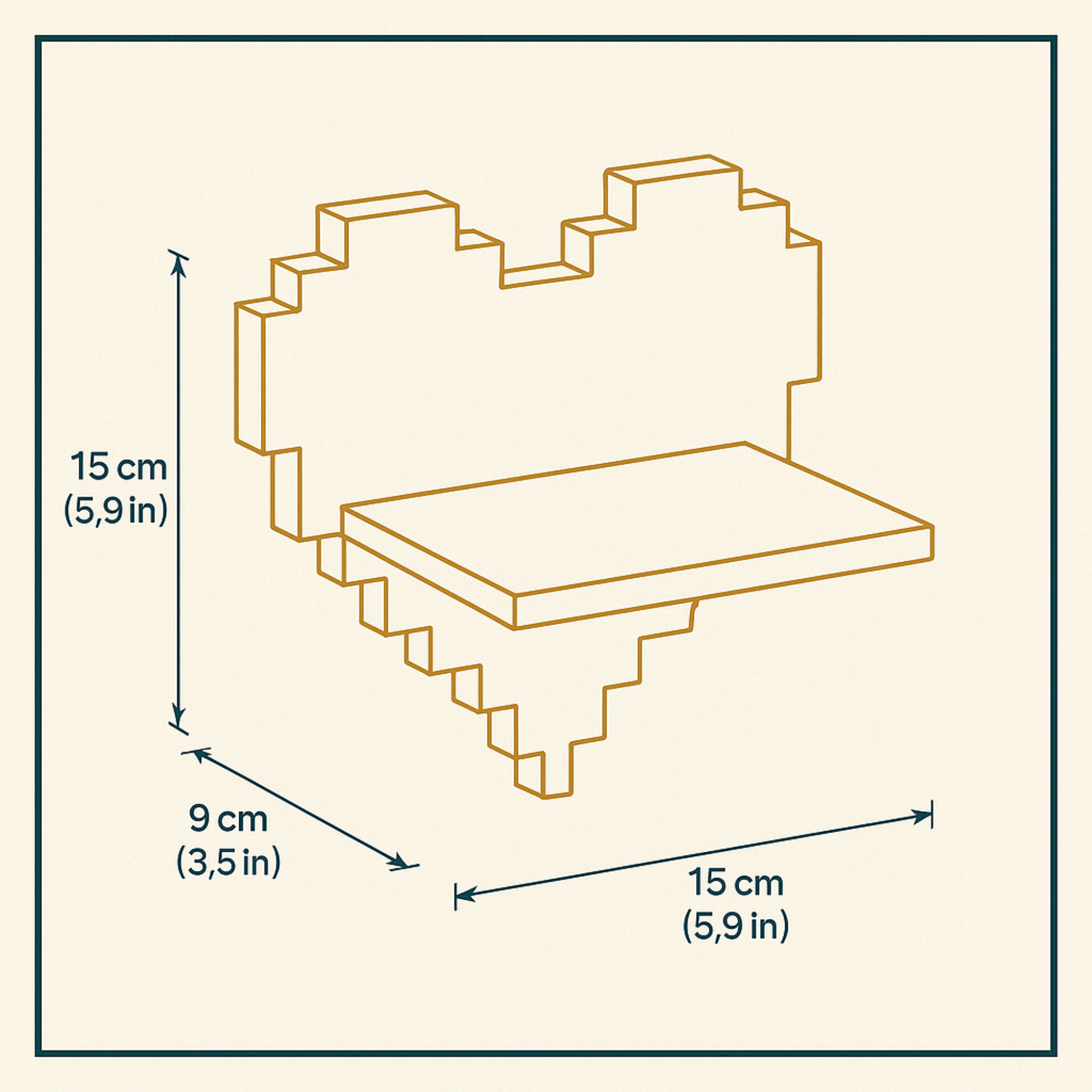 Pixel Heart Cage Shelves