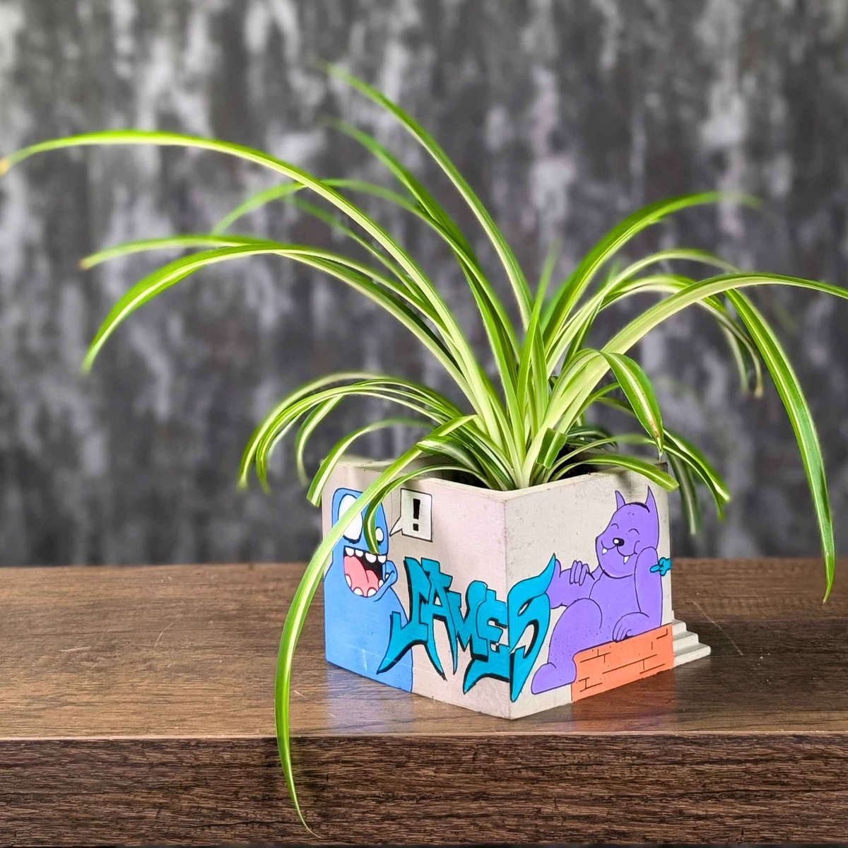 Custom Graffiti Building Planter
