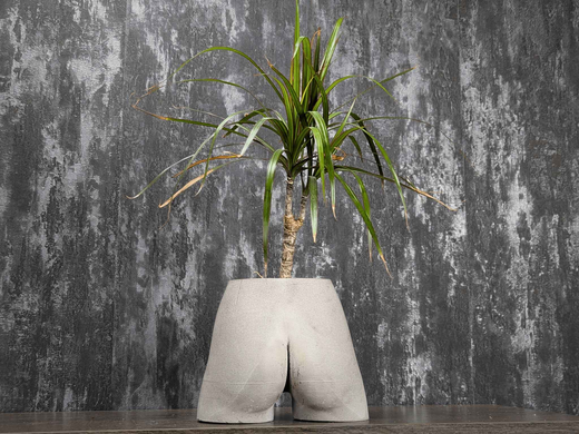 Cheeky Bum Cast Stone Planter — hand-cast concrete — handmade in Cumbria, UK