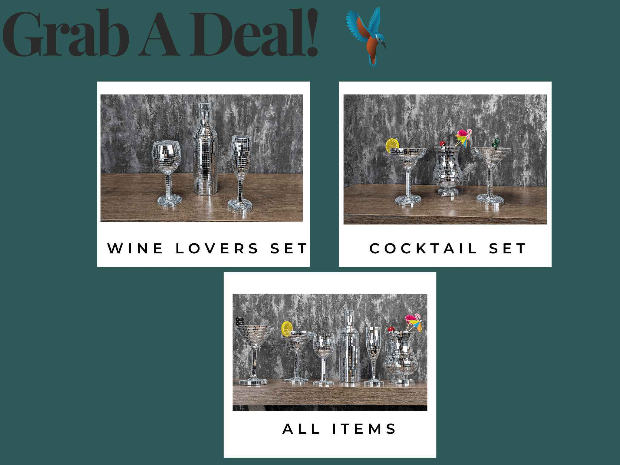 Disco Ball Cocktail Glassware Set