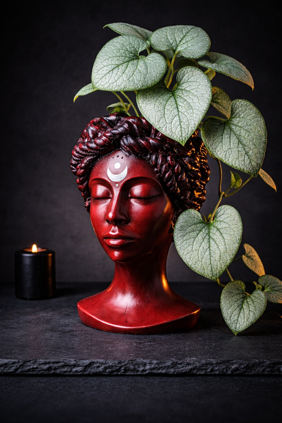 Blood Moon goddess bust planter — image 13