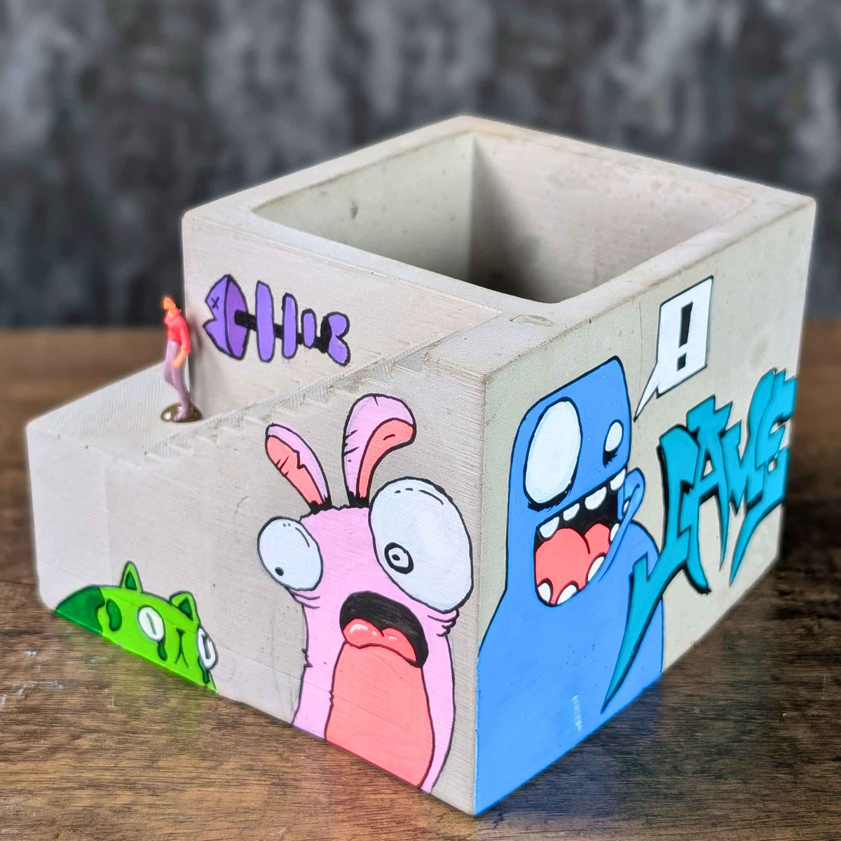 Custom Graffiti Building Planter