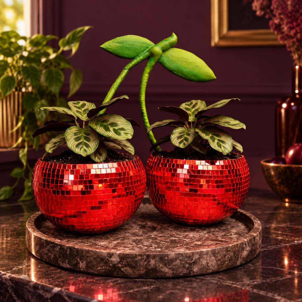 Double-cherry mirror planter