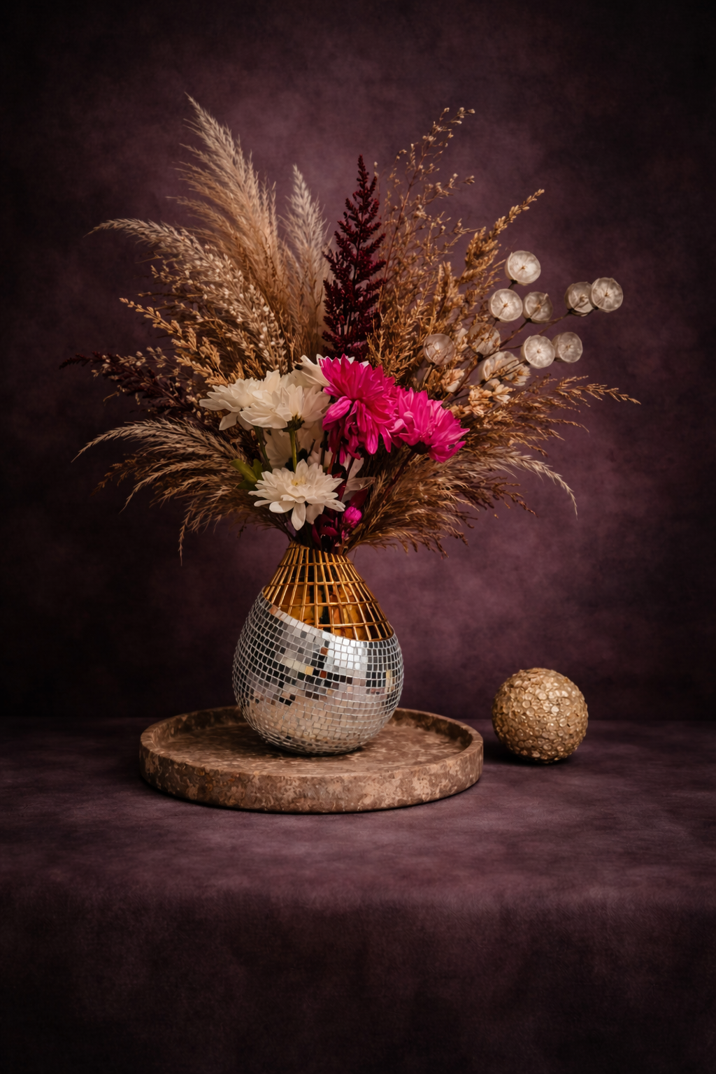 The Disco Drop mirror mosaic vase