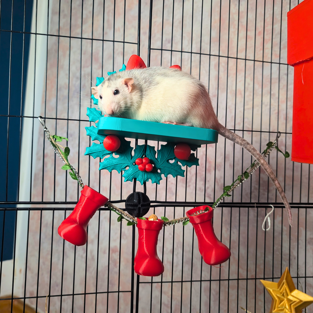 Christmas Rat Collection Set | Rat Enrichment Toy Bundle | Christmas Pet Accessories Small Animal Hide