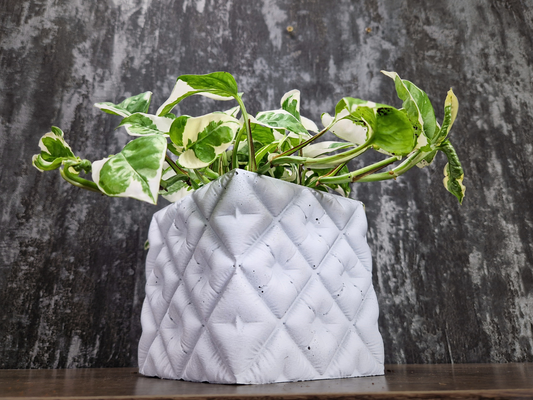 Quilted Pillow Concrete Planter