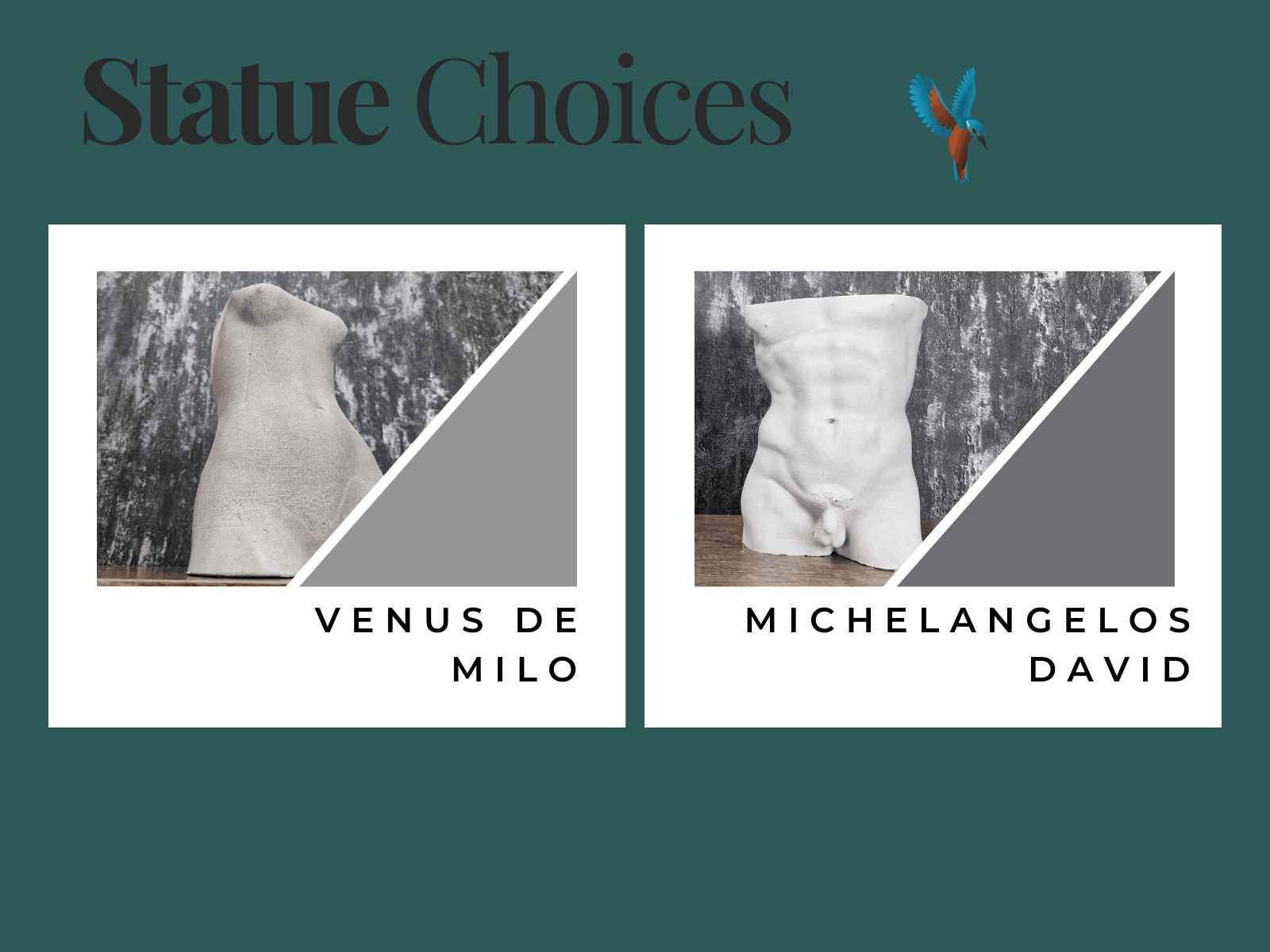 David & Venus Statue Pots