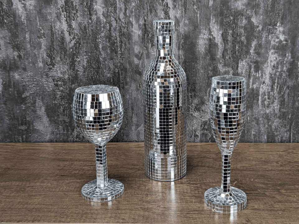 Disco Ball Cocktail Glassware Set — angle view — Ripleys Nest
