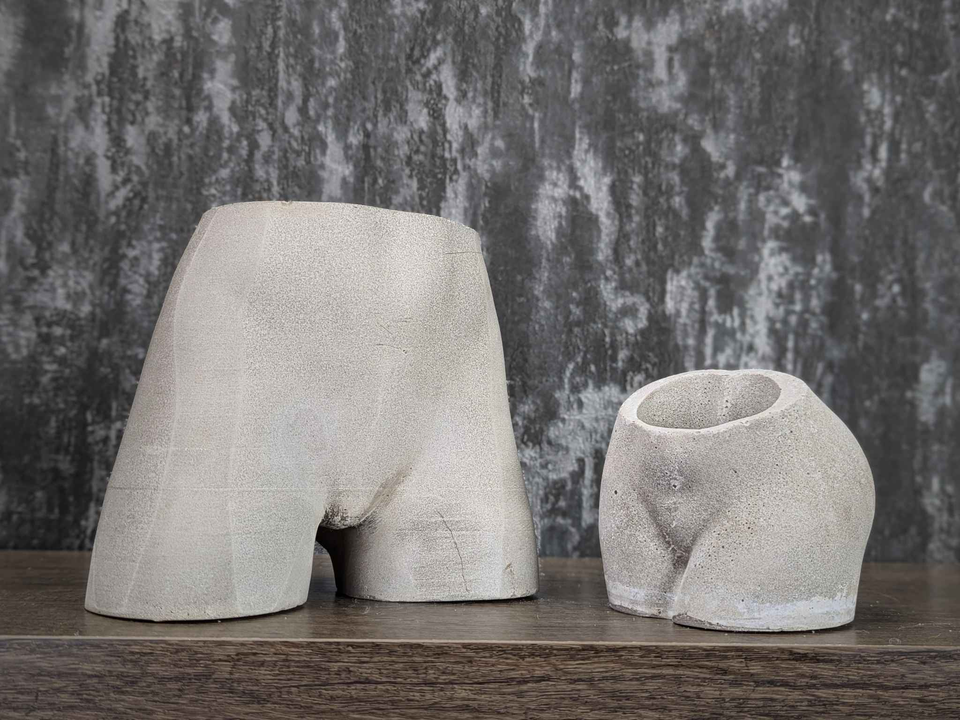 Cheeky Bum Cast Stone Planter — product shot — made in Cumbria
