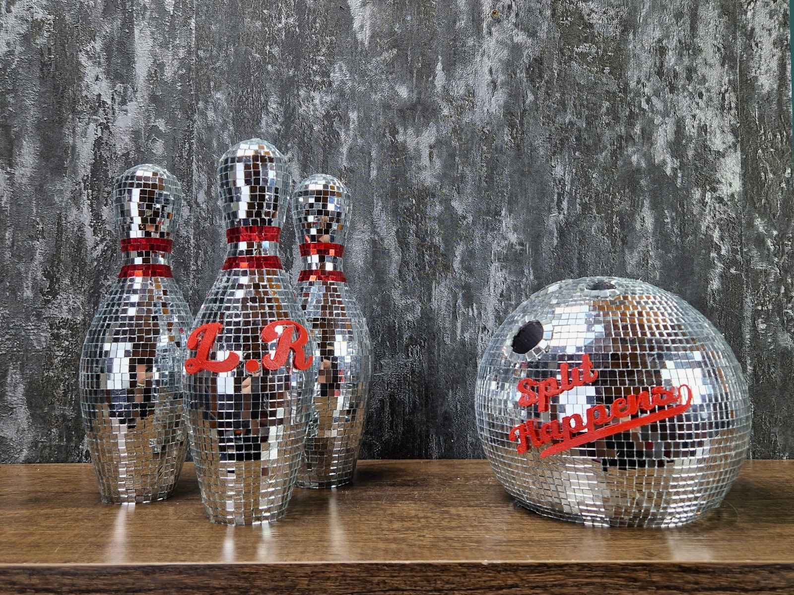 Personalized Disco Bowling Trophy Set