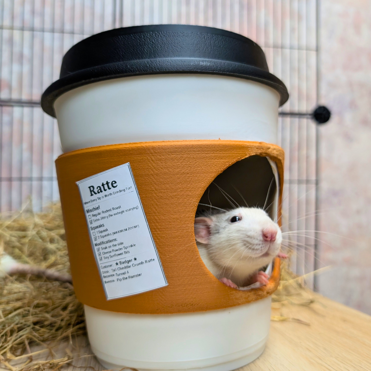 Rat Hide Coffee Cup - handcrafted cage accessory | Ripleys Nest