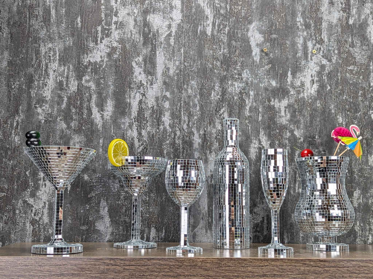 Disco Ball Cocktail Glassware Set — product shot — made in Cumbria