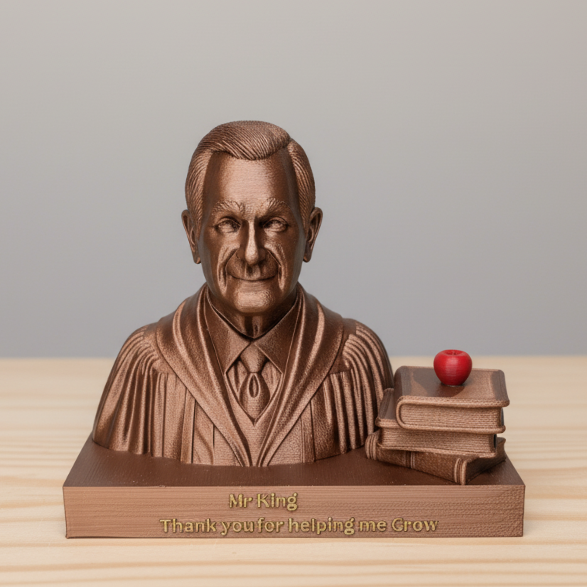 Thank You Teacher Portrait Bust with Engraved Base