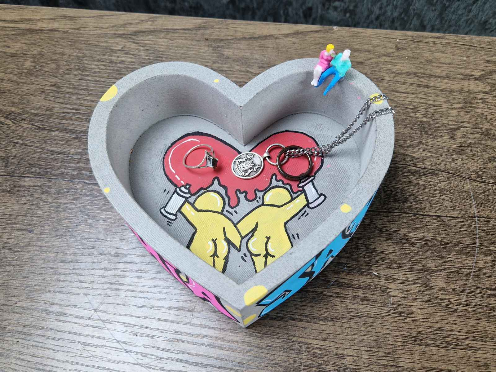 Heart-Shaped Graffiti Ashtray