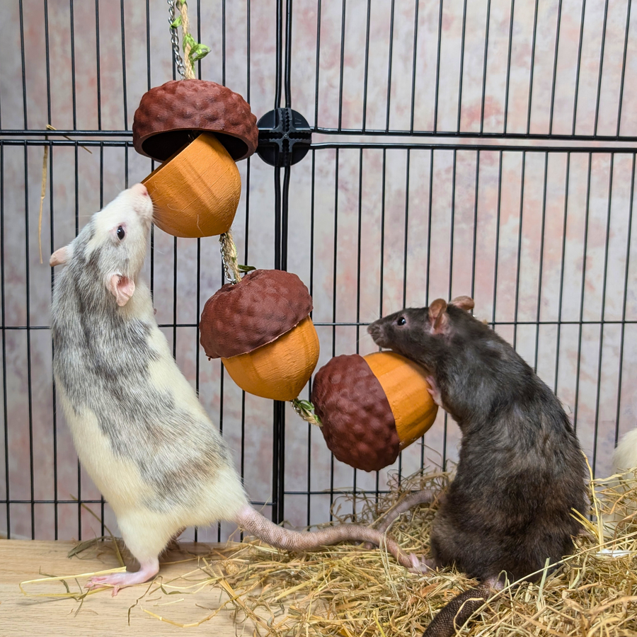 Cute Rat Toy Foraging Garland - handmade foraging enrichment toy | Ripleys Nest