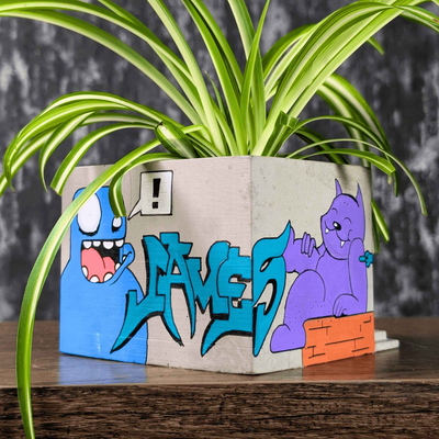 Custom Graffiti Building Planter