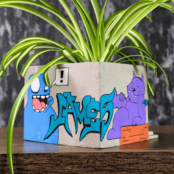 Custom Graffiti Building Planter