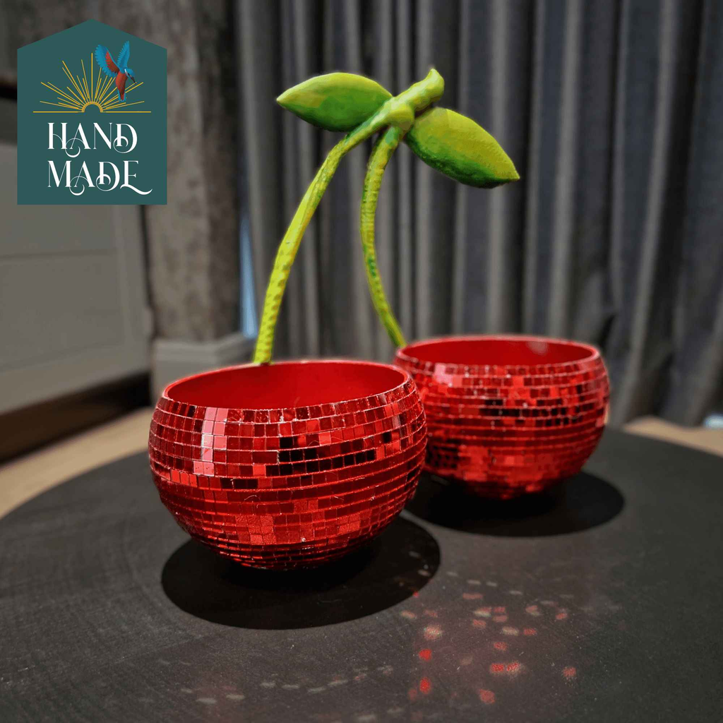Cherry Disco Ball Planter
