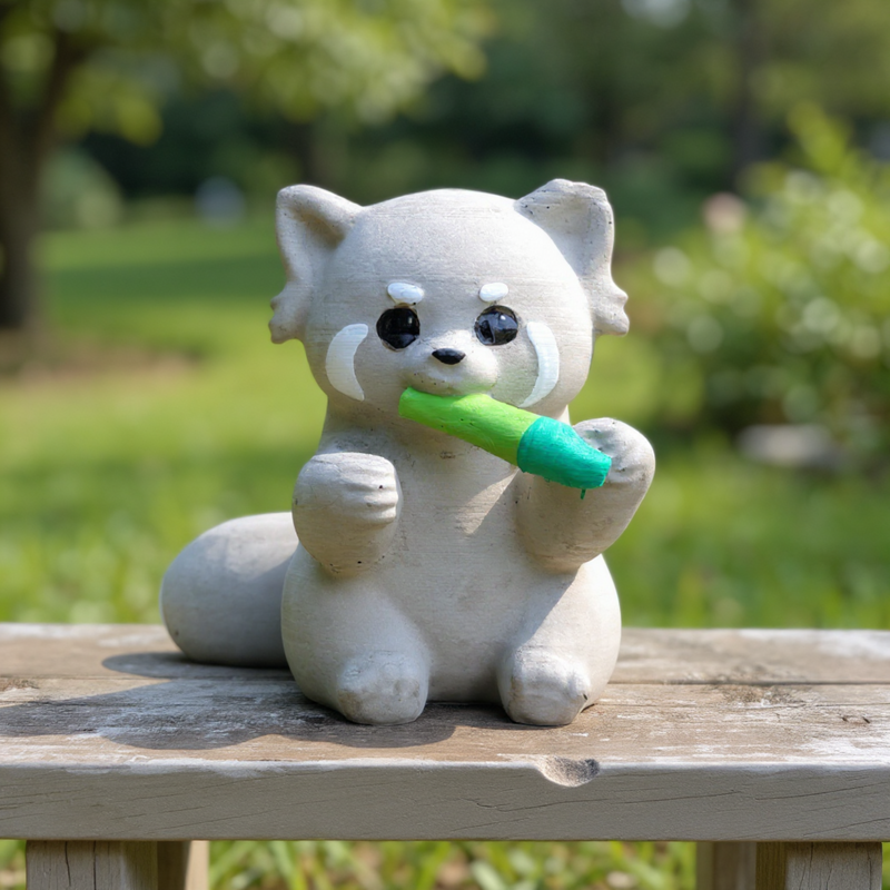 Red Panda Stone Sculpture | Handmade Garden Ornament