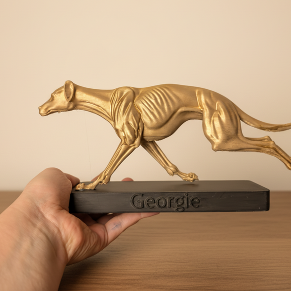 Custom Dynamic Pet Statue with Engraved Base