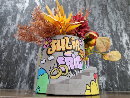 Engagement Gift Statement Graffiti Planter Large