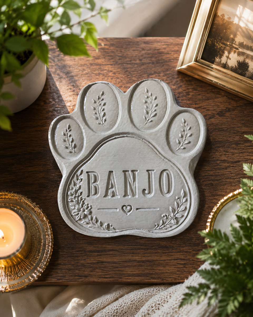 Personalised paw grave marker, product photo 2