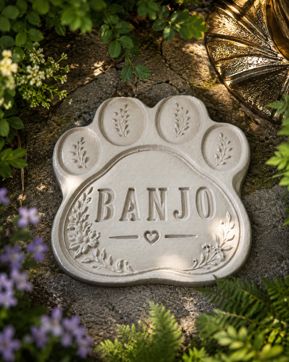 Personalised paw grave marker, product photo 3