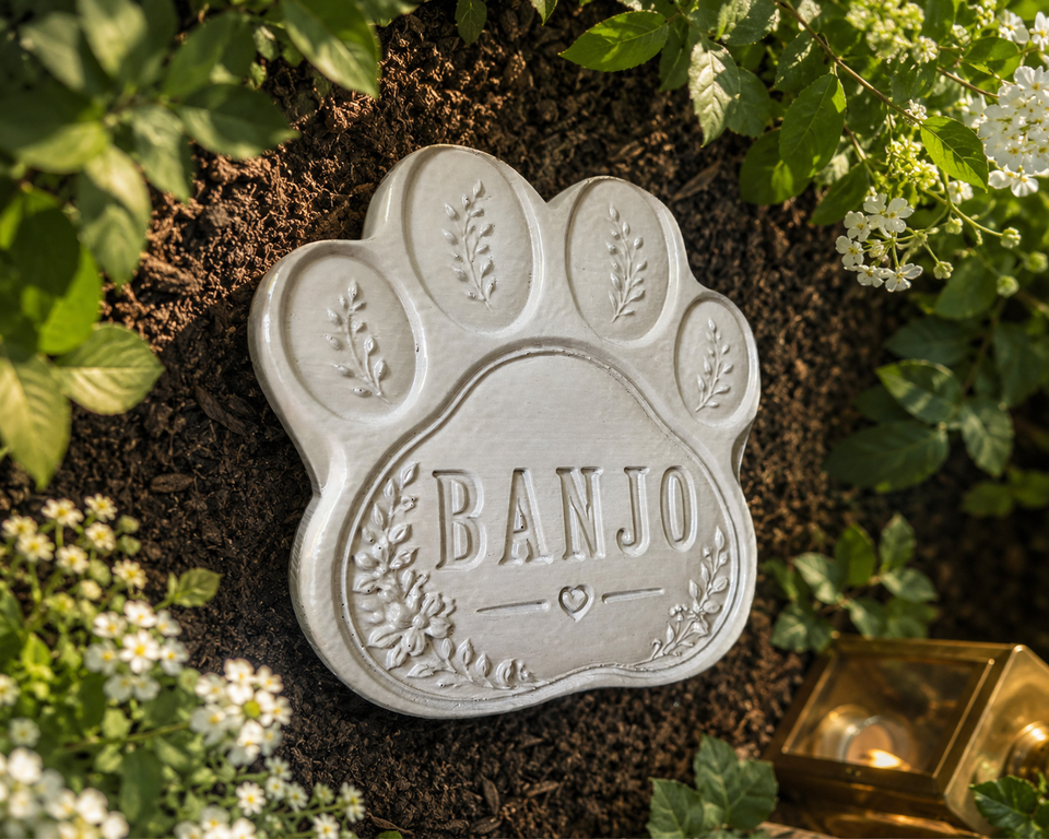 Personalised paw grave marker, product photo 4
