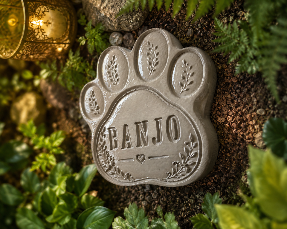 Personalised paw grave marker, product photo 5