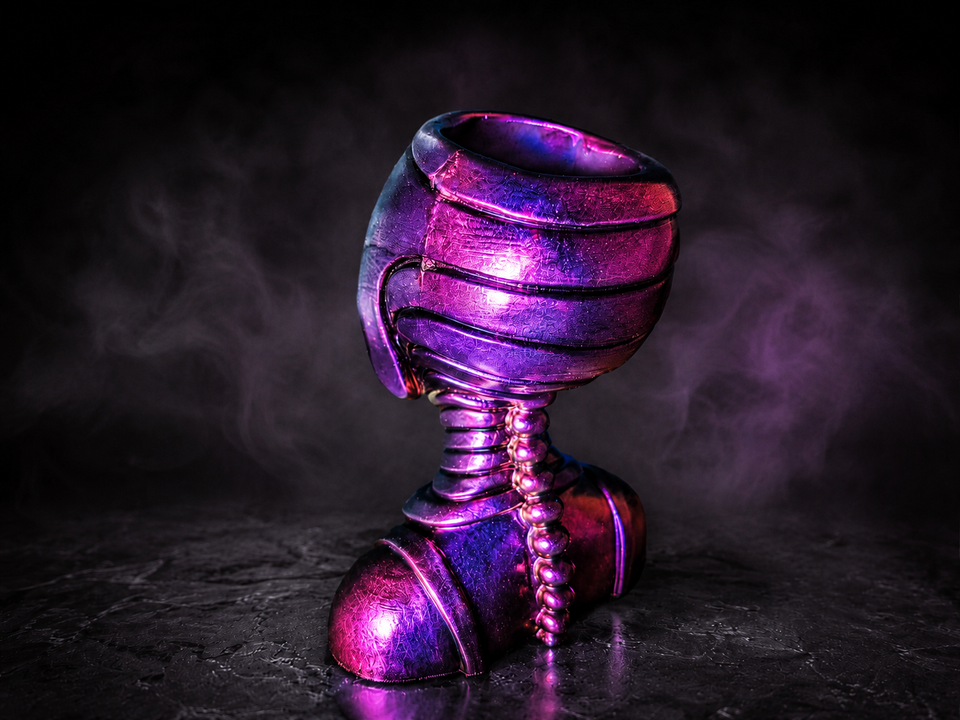 Oracle planter rear view showing sculpted ribbed form
