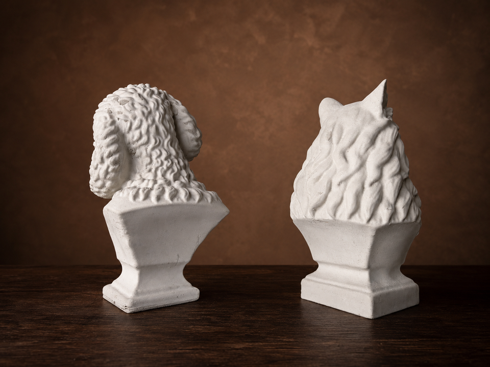 Custom cast stone pet bust made from pet photos view 5
