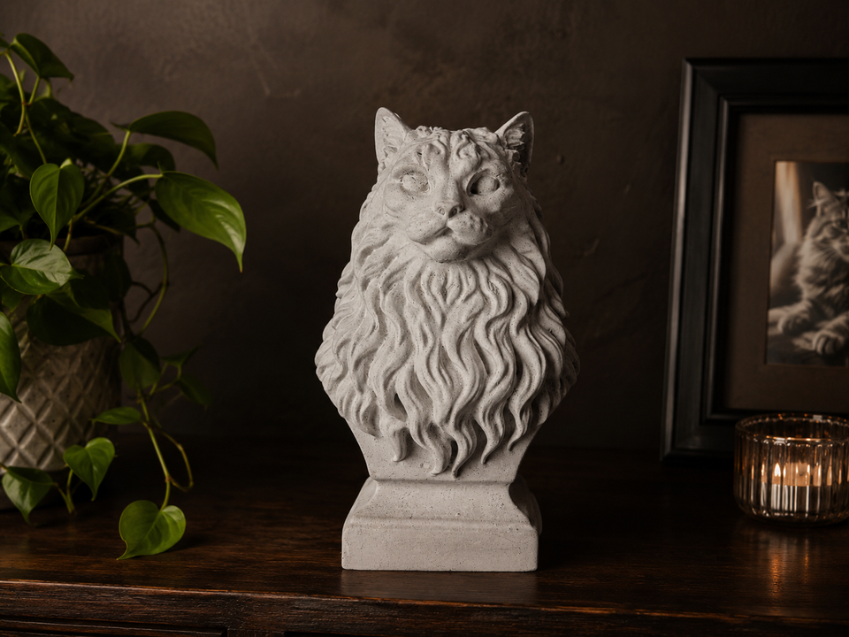 Custom cast stone pet bust made from pet photos view 7