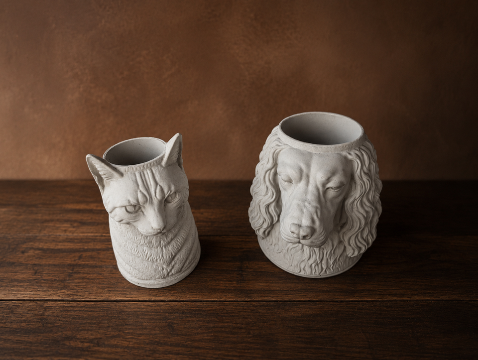 Custom cast stone pet plant pot made from pet photos view 5