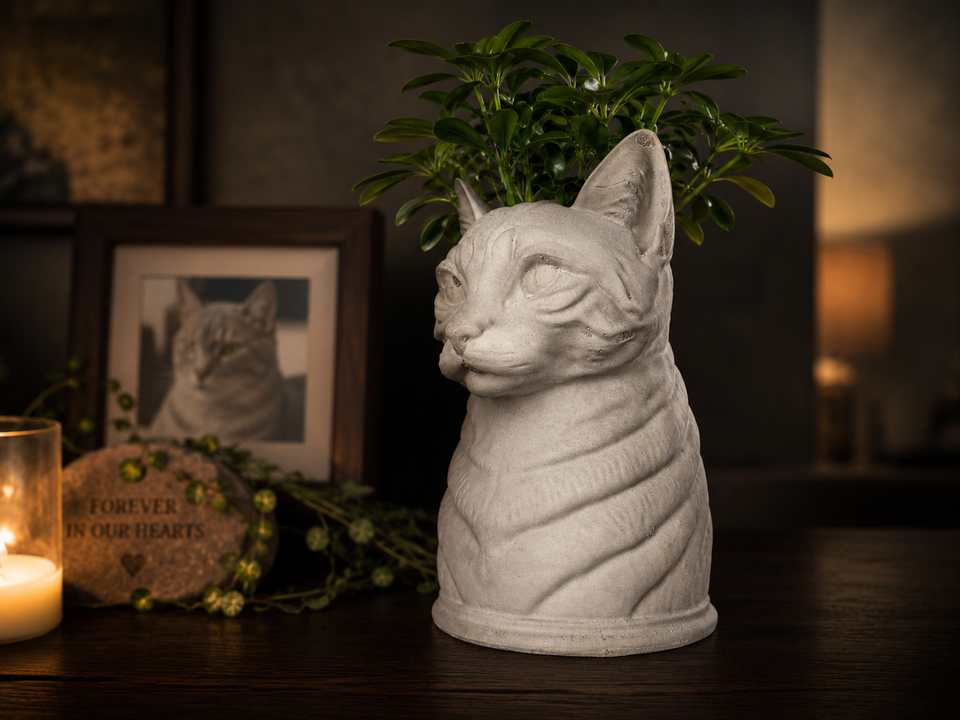Custom cast stone pet plant pot made from pet photos view 6