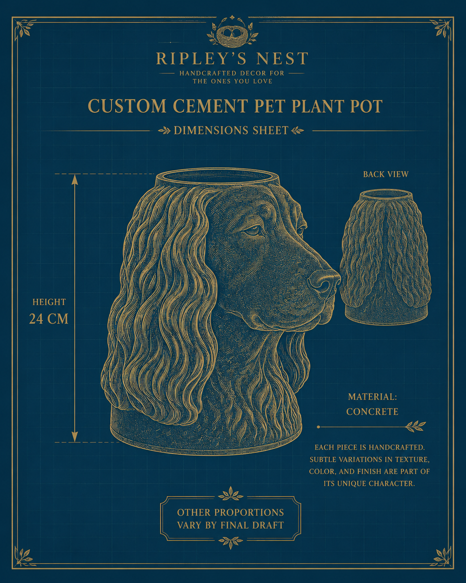 Custom cast stone pet plant pot made from pet photos view 8