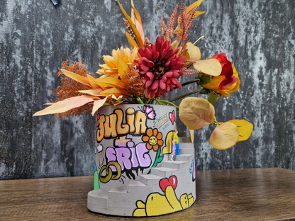 Engagement Gift Statement Graffiti Planter Large