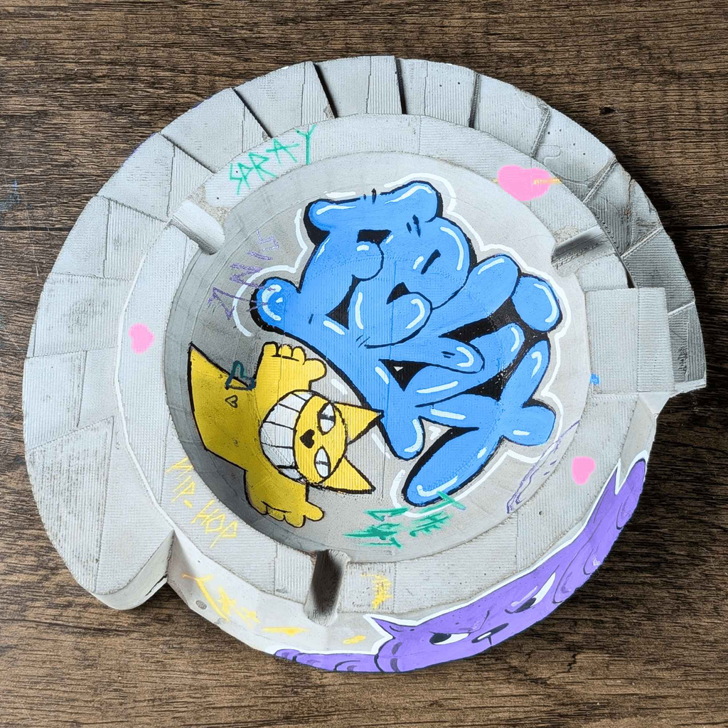Custom Graffiti Concrete Ashtray