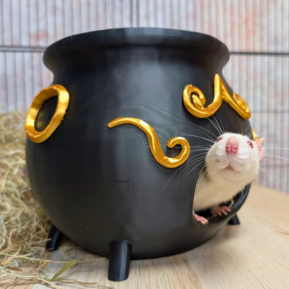 Rat Hide Witch Cauldron front view showing entrance