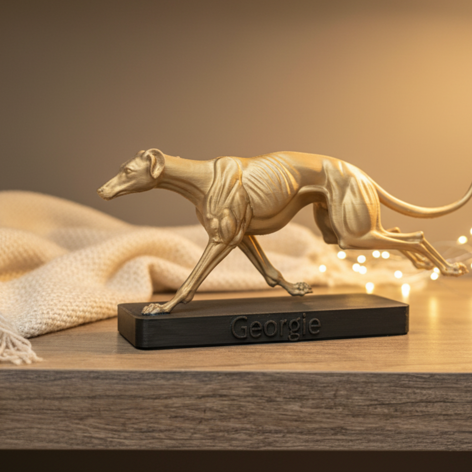 Custom Dynamic Pet Statue with Engraved Base